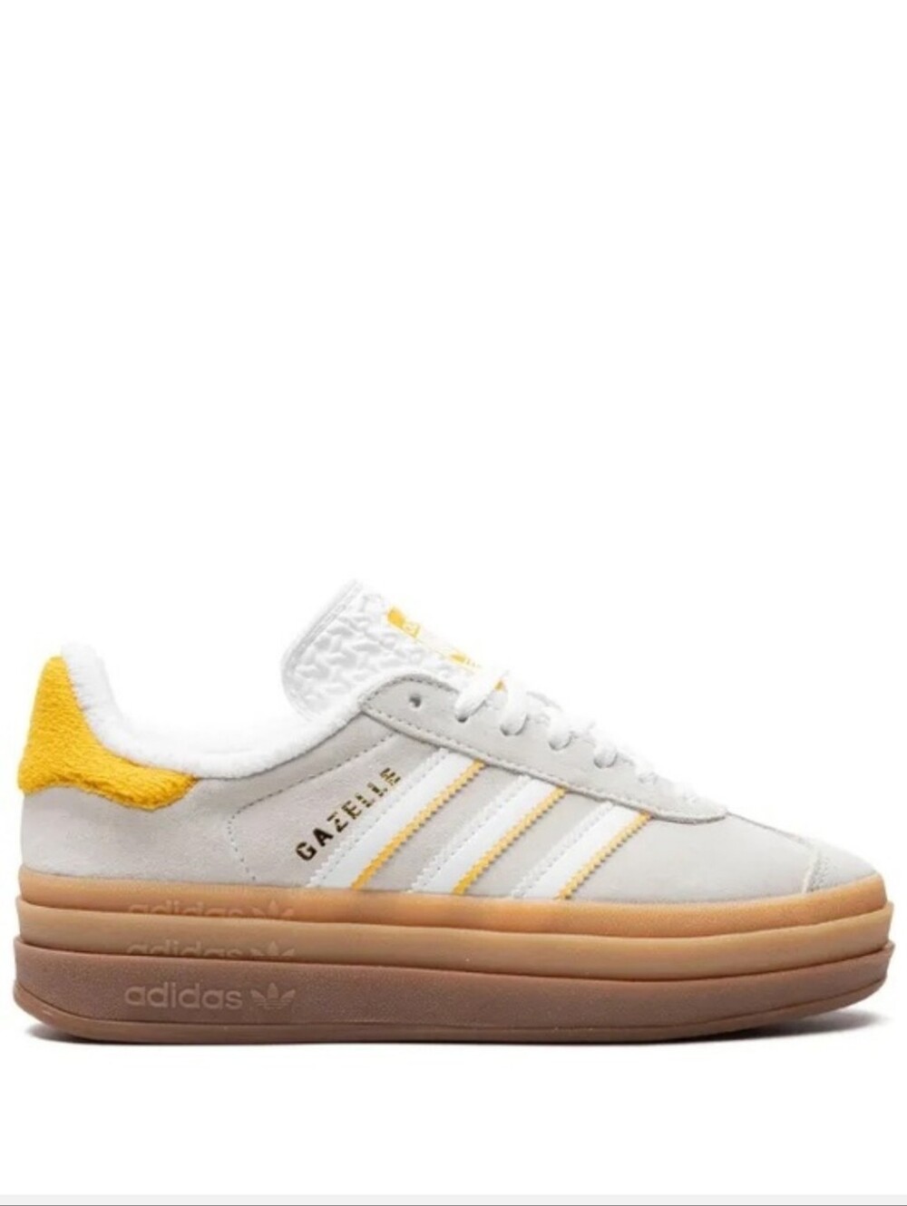 Adidas Gazelle Bold IH9929 Women's Ivory Bold Gold Lifestyle Shoes